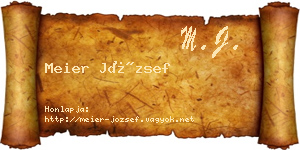 Meier József névjegykártya
