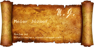 Meier József névjegykártya